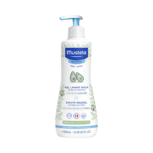 Mustela gel lavant doux bébé corps & cheveux 500ml sur laparadulac.com – parapharmacie Tunisie.