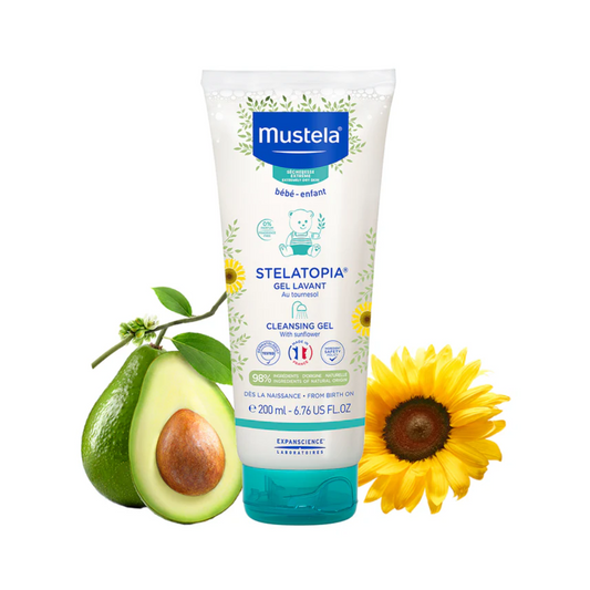 Gel lavant Stelatopia Mustela 200ml peaux sèches – laparadulac.com, parapharmacie Tunisie.
