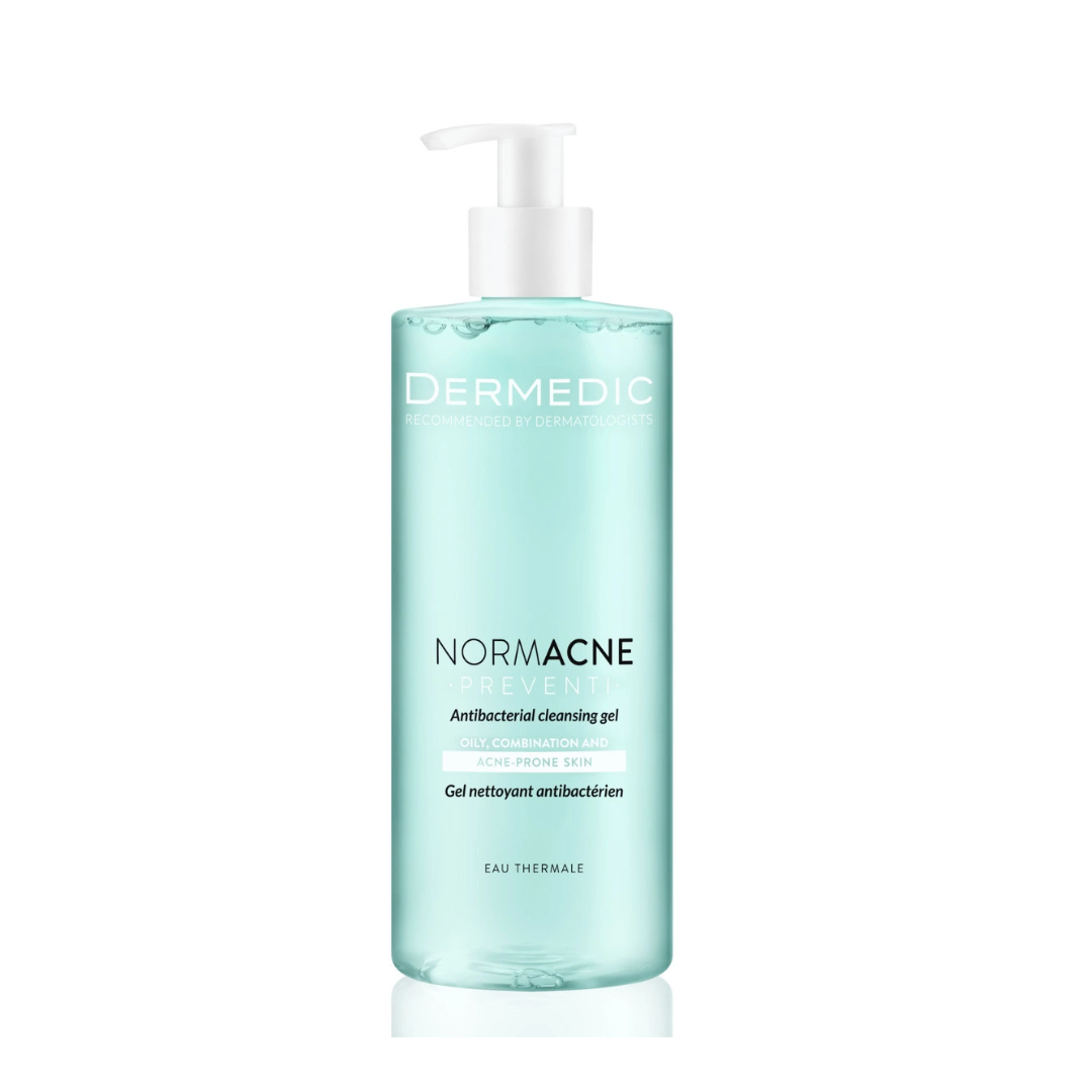 Gel nettoyant Dermedic Normacne Preventi anti-acné, 500ml pour peau grasse, en vente sur laparadulac.com, parapharmacie Tunisie.