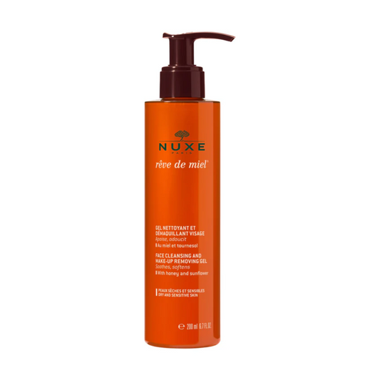 Gel nettoyant NUXE Rêve de Miel 200ml – nettoyant et démaquillant visage au miel pour peau sèche et sensible


