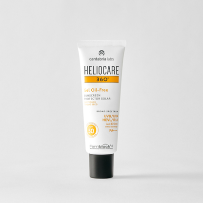 Heliocare 360° Gel Oil-Free SPF50+ – Gel solaire visage matifiant pour peaux grasses et à imperfections – Disponible sur La Para du Lac, parapharmacie en ligne N°1 en Tunisie.