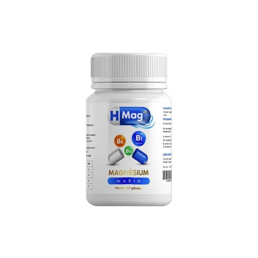 Complément H Mag 60 gélules sur laparadulac.com, parapharmacie Tunisie : magnésium marin et vitamines B pour stress, fatigue et bien-être nerveux.