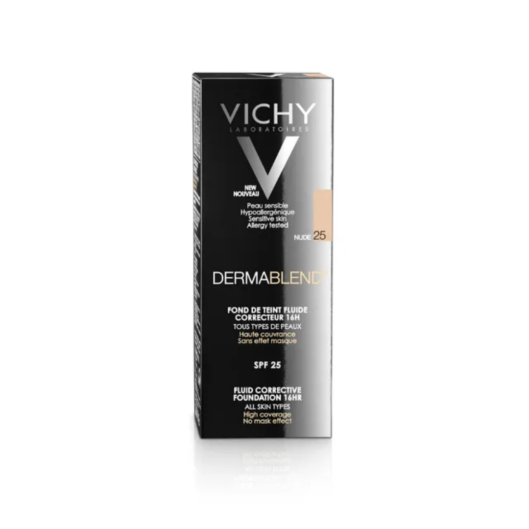 Fond de teint correcteur Dermablend Vichy Nude 25 sur laparadulac.com, parapharmacie Tunisie pour maquillage peau acnéique à Tunis.

