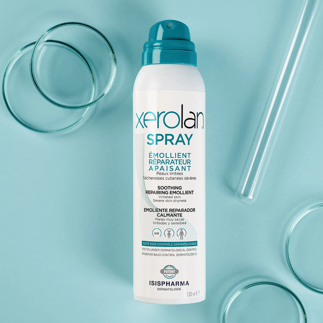 ISISPHARMA Xerolan Spray Émollient Réparateur Apaisant Tunisie – spray corps nourrissant et protecteur, soin émollient réparateur peaux sèches et sensibles, dermocosmétique française ISISPHARMA, parapharmacie en ligne Tunisie Lac 2, produits ISISPHARMA originaux pas cher Tunisie, acheter Xerolan Spray en Tunisie sur laparadulac.com