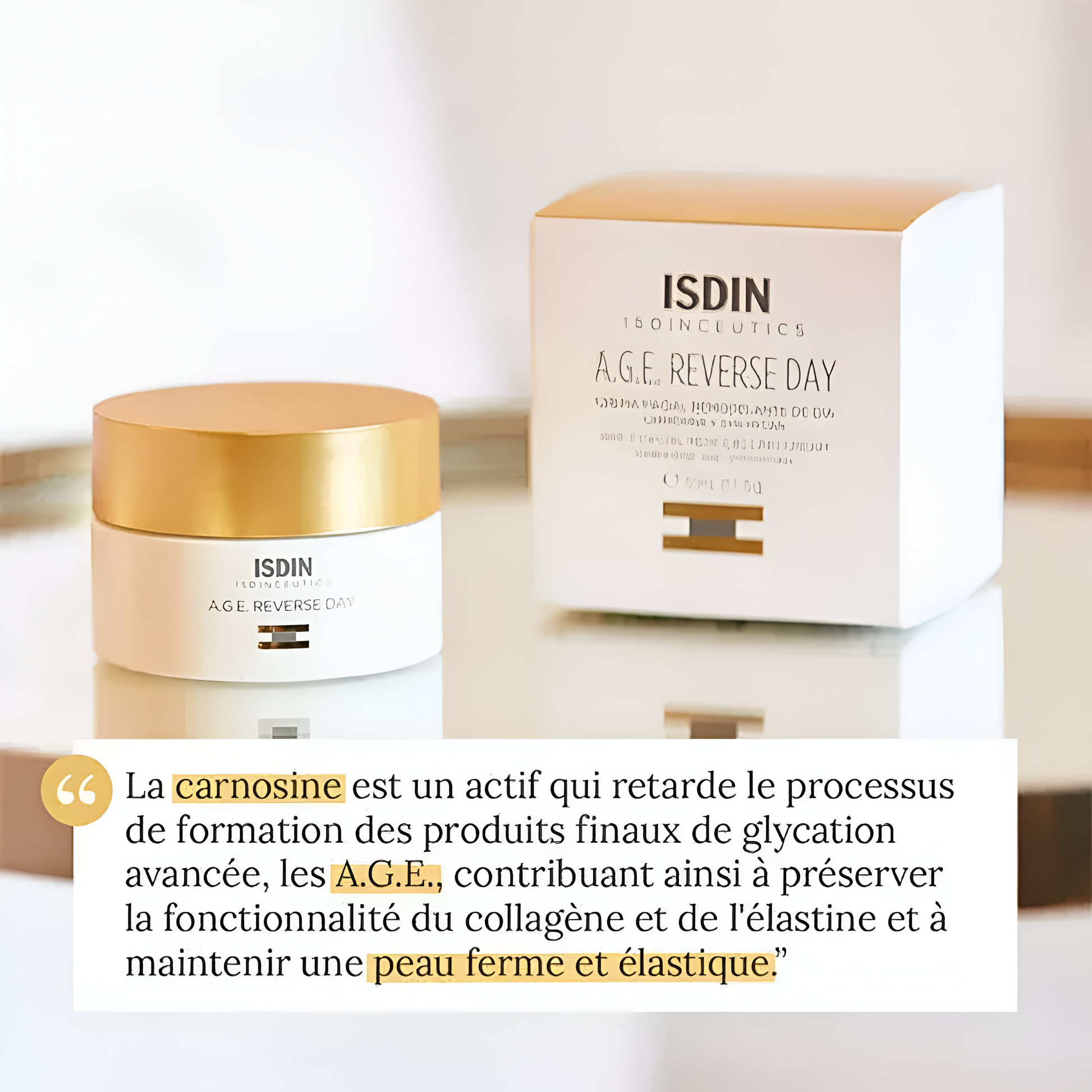 ISDIN A.G.E. Reverse Day – Crème anti-âge remodelante visage 50 ml – Disponible sur laparadulac.com – Laparadulac Parapharmacie Tunisie.

