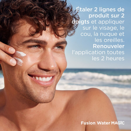 Photo du produit ISDIN Fusion Water MAGIC SPF50 chez Laparadulac Parapharmacie Tunisie. Crème solaire visage légère et hydratante.

