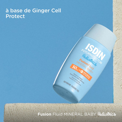 Crème solaire bébé ISDIN Mineral SPF50 disponible sur Laparadulac Parapharmacie Tunisie – haute protection minérale dès 6 mois.

