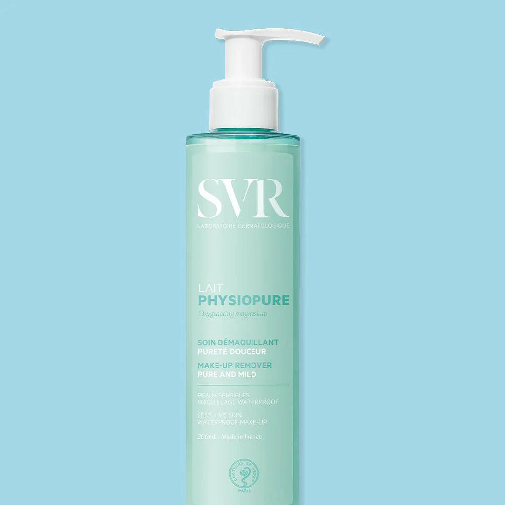 SVR PHYSIOPUR Lait Démaquillant 200ml – Soin doux nettoyant pour peaux sensibles – En vente sur LaParaDuLac.com, meilleure parapharmacie en ligne en Tunisie