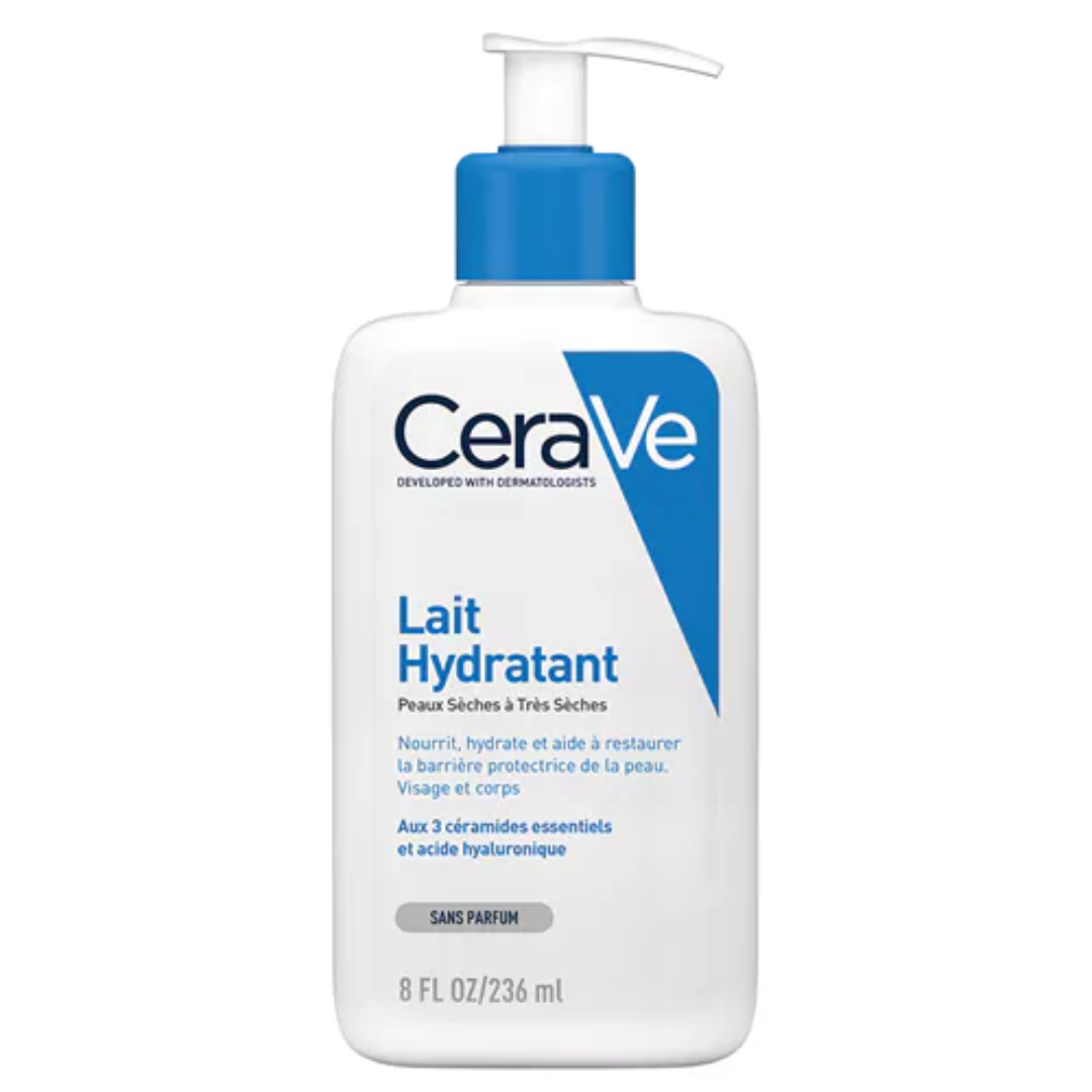 Lait Hydratant CeraVe – soin visage et corps sans parfum pour peaux sèches – hydratation 24h – parapharmacie en ligne Tunisie – laparadulac.com