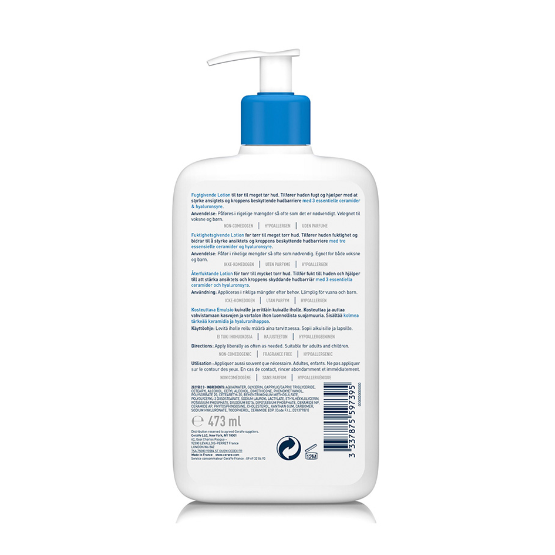 Lait Hydratant CeraVe – soin visage et corps sans parfum pour peaux sèches – hydratation 24h – parapharmacie en ligne Tunisie – laparadulac.com