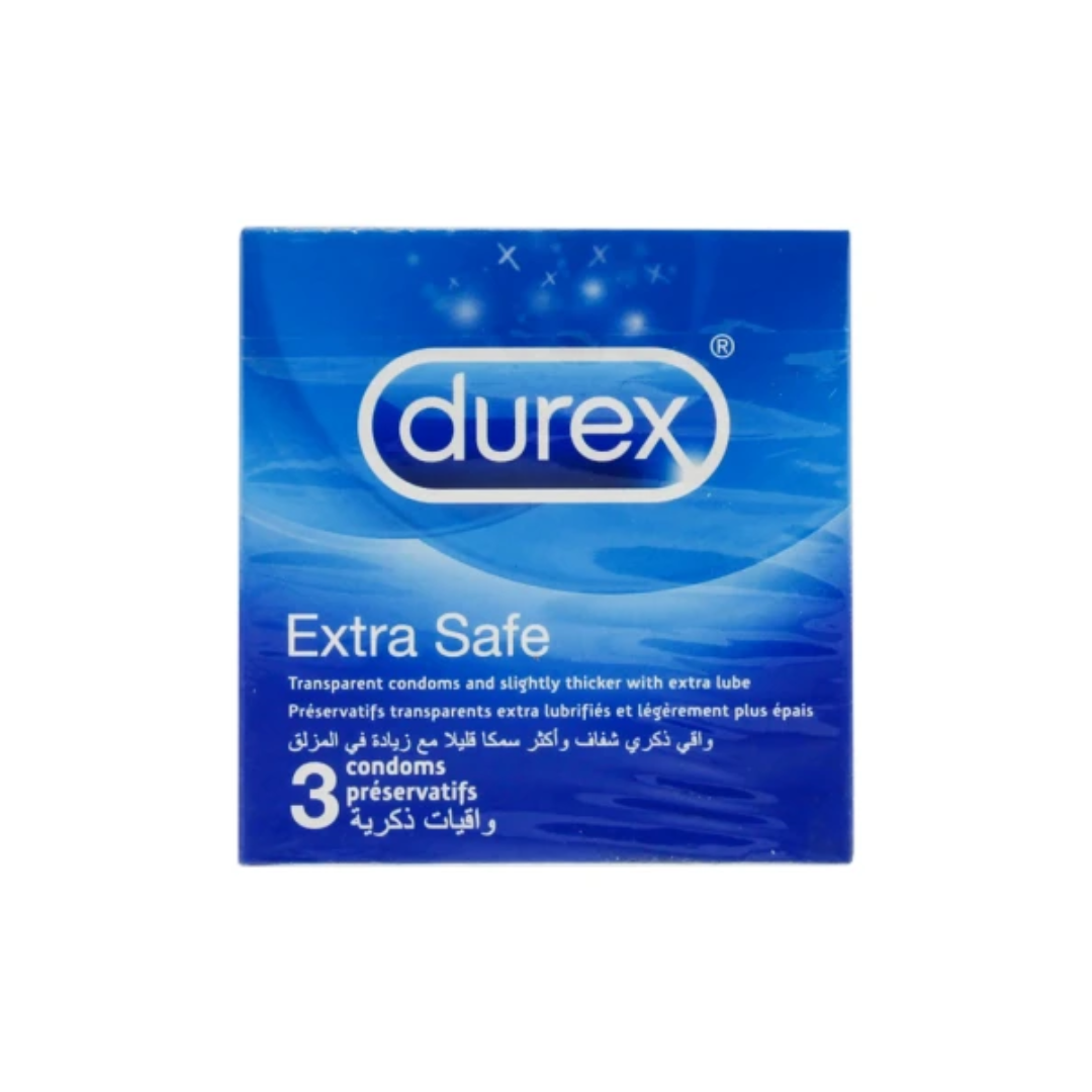 Préservatifs DUREX Extra Safe x3, sécurité renforcée, en vente sur laparadulac.com, parapharmacie Tunisie.