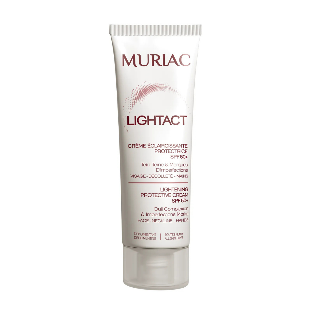 Crème éclaircissante SPF 50 Lightact MURIAC visage mains décolleté avec protection UV très haute – parapharmacie Tunisie – disponible sur laparadulac.com


