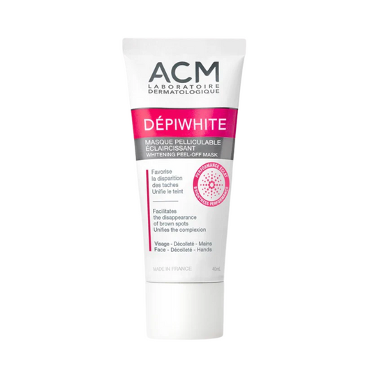 "ACM Depiwhite masque pelliculable sur laparadulac.com, parapharmacie Tunisie, soin anti-taches visage pour un teint unifié et éclatant."

