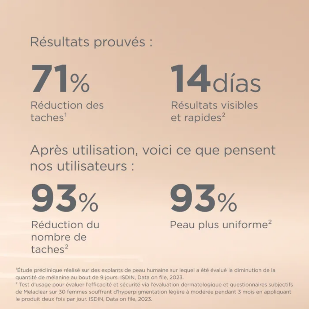 ISDIN ISDINCEUTICS - MELACLEAR SERUM ANTI TACHES 30ML – Disponible sur laparadulac.com – Laparadulac Parapharmacie Tunisie.

