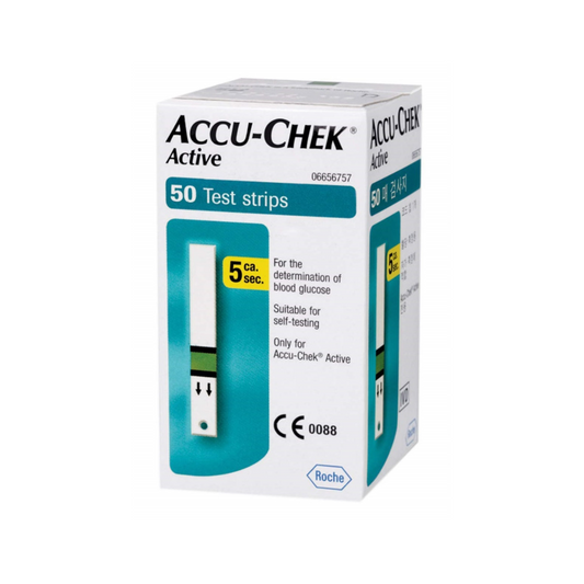 Boîte de 25 bandelettes Accu-Chek Active – contrôle glycémie rapide et fiable – disponible sur laparadulac.com – parapharmacie Tunisie