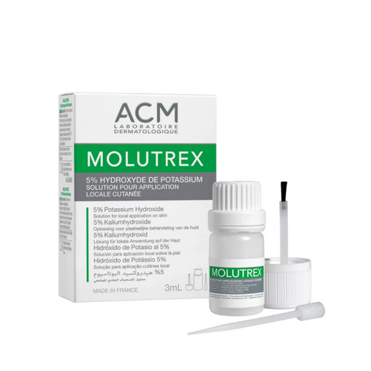 ACM Molutrex 3ml traitement Molluscum contagiosum sur laparadulac.com, parapharmacie Tunisie, solution ciblée pour enfants dès 3 ans.