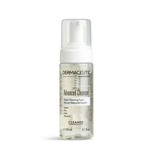 Mousse nettoyante Dermaceutic Advanced Cleanser 150ml en vente sur laparadulac.com, parapharmacie Tunisie – acides exfoliants et apaisants.

