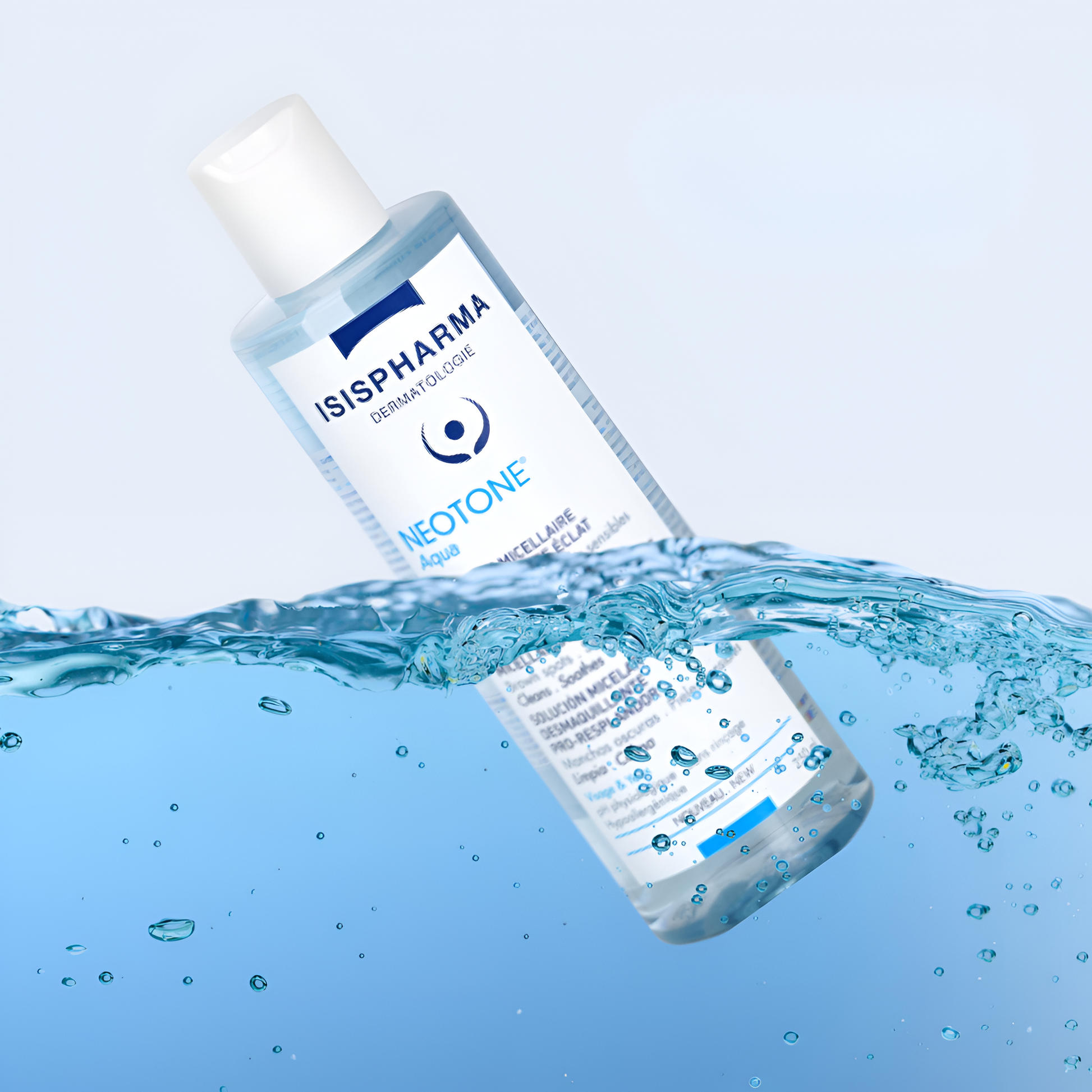 ISISPHARMA Neotone Aqua Solution Micellaire Éclat Tunisie – eau micellaire éclaircissante et dépigmentante, soin nettoyant visage anti-taches et éclat du teint, démaquillant doux ISISPHARMA, dermocosmétique française, parapharmacie en ligne Tunisie Lac 2, produits Neotone originaux pas cher Tunisie, acheter Neotone Aqua ISISPHARMA en Tunisie sur laparadulac.com