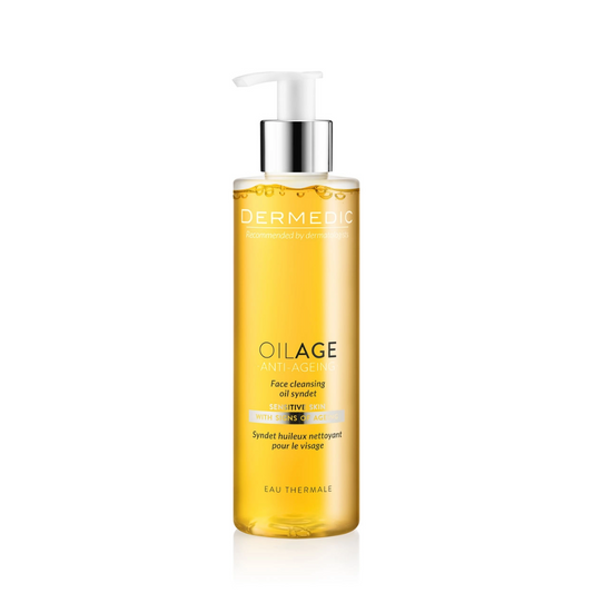 Gel nettoyant huileux Dermedic Oilage pour visage sensible et mature, sur laparadulac.com, parapharmacie Tunisie.