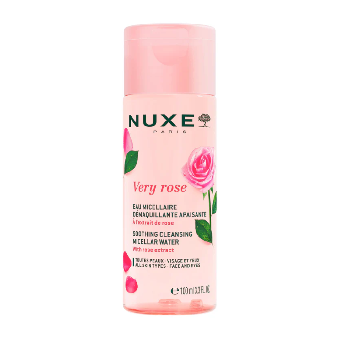 Eau micellaire NUXE aux pétales de rose – nettoyant doux 100ml visage et yeux


