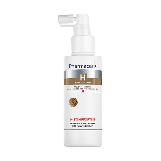 Spray PHARMACERIS H-StimuForten 125ml pour la repousse capillaire, disponible sur laparadulac.com – parapharmacie Tunisie.

