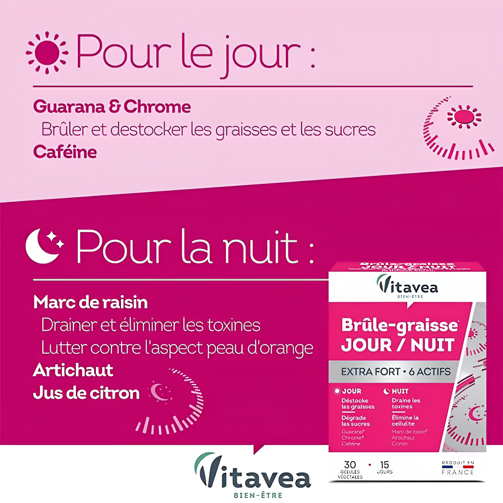 Programme brûle-graisse jour et nuit Vitavea – parapharmacie Tunisie sur laparadulac.com – solution minceur complète 24h

