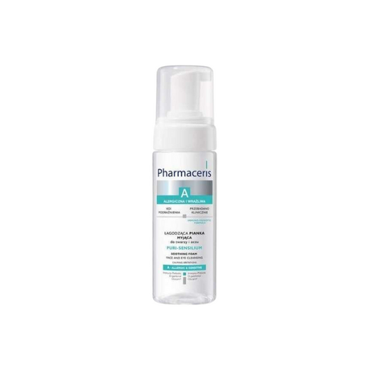 Mousse nettoyante apaisante Pharmaceris A Puri-Sensilium 150ml sur laparadulac.com – parapharmacie Tunisie – soin doux pour peaux sensibles.

