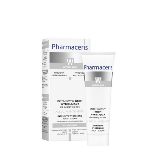 Photo de la crème de nuit Pharmaceris Albucin Intensive 30 ml – soin dépigmentant visible sur laparadulac.com, parapharmacie Tunisie.


