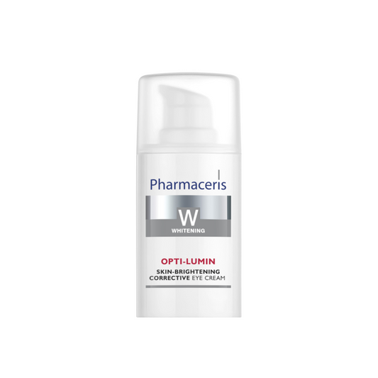 Crème contour des yeux Pharmaceris Opti-Lumin 15ml contre les cernes et taches disponible sur laparadulac.com, parapharmacie Tunisie – soin éclaircissant.

