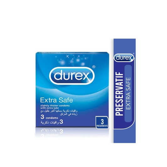 Préservatifs DUREX Extra Safe x3, sécurité renforcée, en vente sur laparadulac.com, parapharmacie Tunisie.