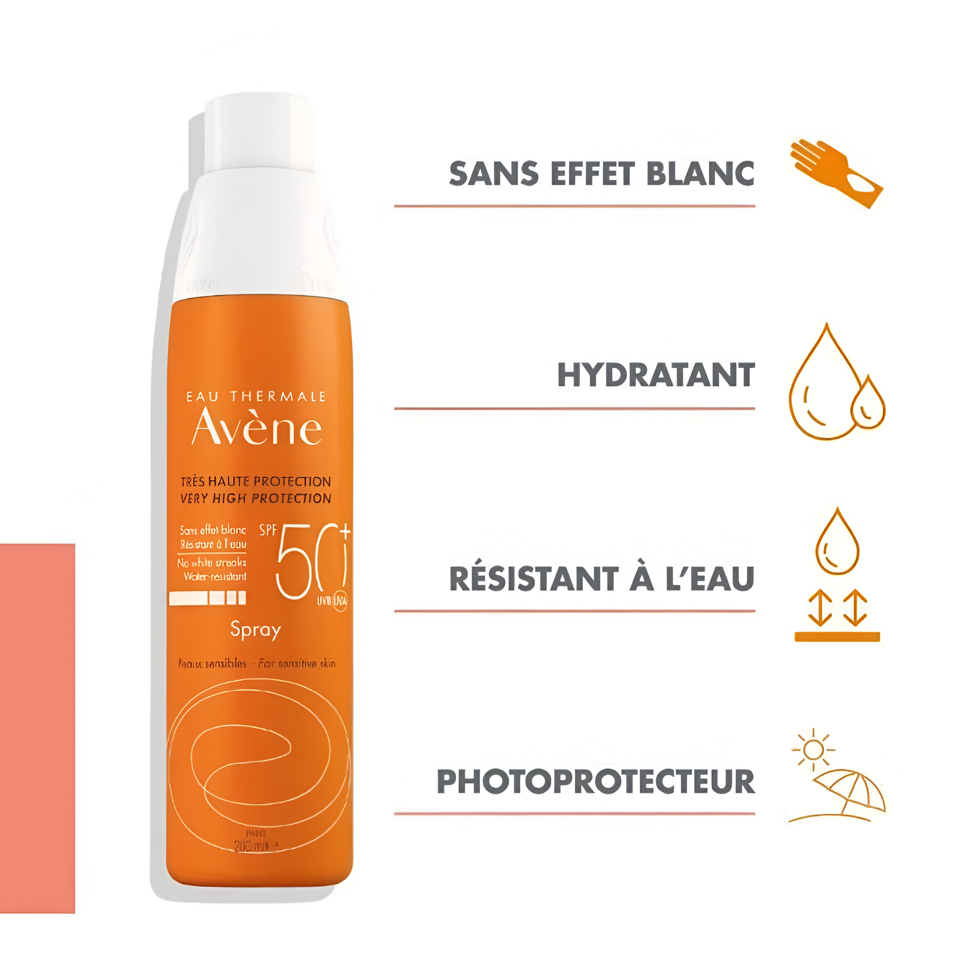 Spray solaire très haute protection SPF 50+ Avène 200ml pour peaux sensibles – laparadulac.com

