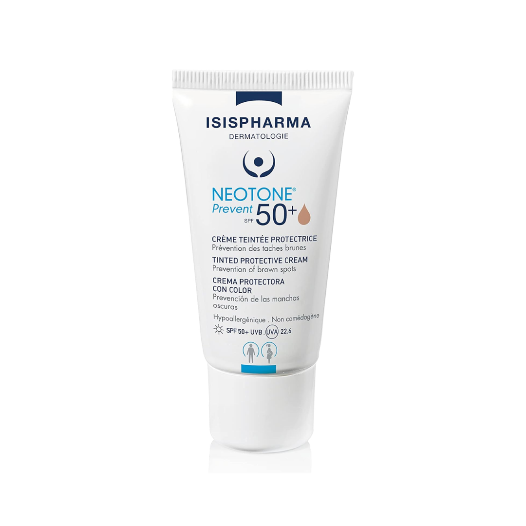ISISPHARMA Neotone Prevent Crème Teintée Protectrice SPF50 Tunisie – crème solaire teintée anti-taches visage, soin dépigmentant et protecteur haute protection UVA/UVB, dermocosmétique française ISISPHARMA, parapharmacie en ligne Tunisie Lac 2, produits Neotone originaux pas cher Tunisie, acheter ISISPHARMA Neotone Prevent SPF50 en Tunisie sur laparadulac.com
