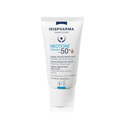 ISISPHARMA Neotone Prevent Crème Teintée Protectrice SPF50 Tunisie – crème solaire teintée anti-taches visage, soin dépigmentant et protecteur haute protection UVA/UVB, dermocosmétique française ISISPHARMA, parapharmacie en ligne Tunisie Lac 2, produits Neotone originaux pas cher Tunisie, acheter ISISPHARMA Neotone Prevent SPF50 en Tunisie sur laparadulac.com