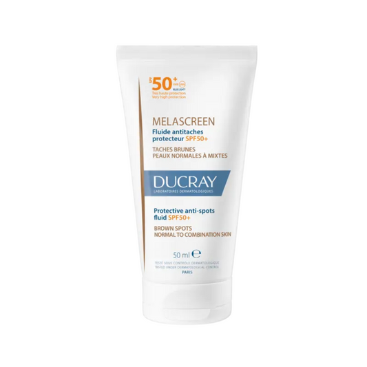 DUCRAY Melascreen Fluide SPF50+ antitaches – disponible sur laparadulac.com, parapharmacie Tunisie, pour une peau protégée et un teint unifié.

