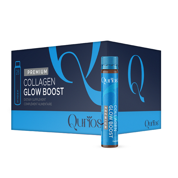 Qurios Collagène Glow Boost 28 shots en Tunisie – cure collagène à boire, glow & éclat de la peau, aide à soutenir fermeté et hydratation (selon formule), achat en ligne La Para du Lac laparadulac.com, livraison rapide, prix.