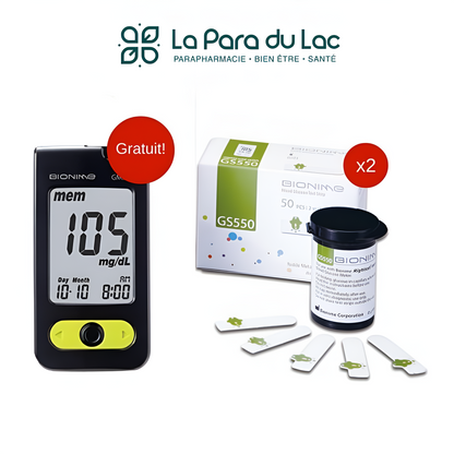 Kit glycémie BIONIME lecteur +100 bandes – parapharmacie Tunisie sur laparadulac.com