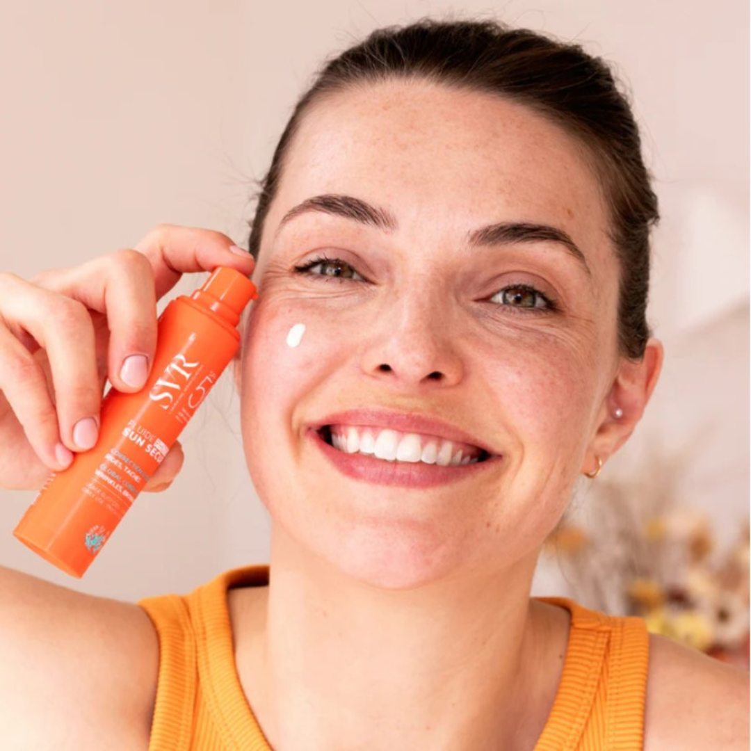 SVR Sun Secure Fluide SPF50+ 40ml à retrouver sur laparadulac.com, parapharmacie Tunisie pour une protection solaire anti-âge et un teint unifié. SVR Tunisie.

