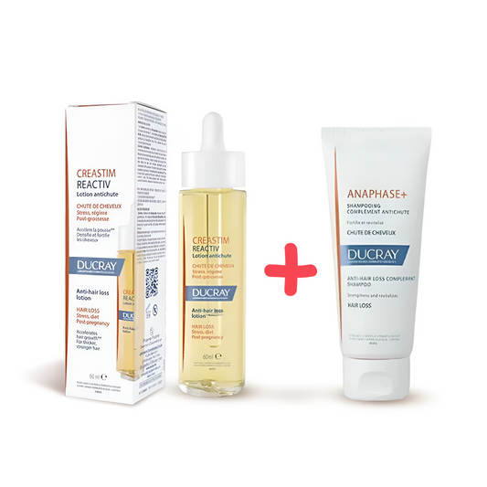 DUCRAY Creastim Reactiv Lotion Antichute + Anaphase Shamp Offert – disponible sur laparadulac.com, votre parapharmacie Tunisie de confiance.

