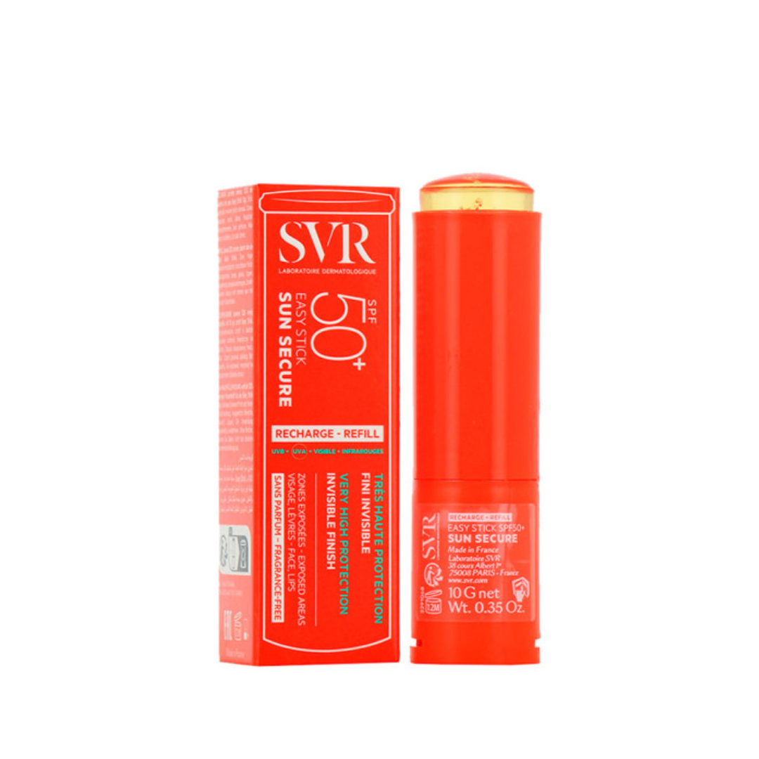 Recharge stick solaire SVR SPF50+ écoresponsable disponible sur laparadulac.com – protection ciblée en parapharmacie Tunisie. SVR Tunisie. 

