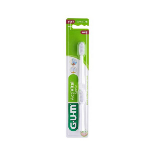Recharge brosse à dents électrique GUM Sonic Daily Ref 4110, 2 têtes ultra souples, laparadulac.com, parapharmacie Tunisie