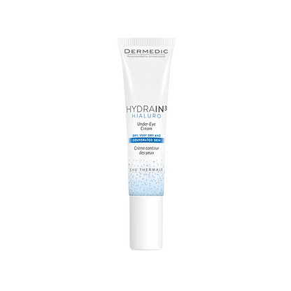 Crème contour yeux Hydrain 3 Dermedic anti-cernes et anti-poches, disponible sur laparadulac.com, parapharmacie Tunisie.