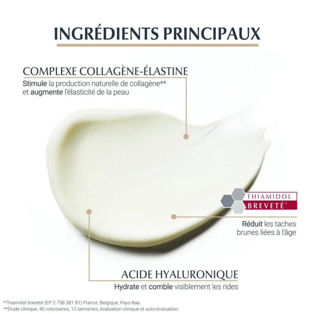 Texture crème jour Elasticity SPF15 Eucerin – crème riche confortable, routine anti-âge quotidienne, aide à repulper et nourrir, disponible en Tunisie chez La Para du Lac, livraison à domicile.