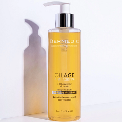 Gel nettoyant huileux Dermedic Oilage pour visage sensible et mature, sur laparadulac.com, parapharmacie Tunisie.