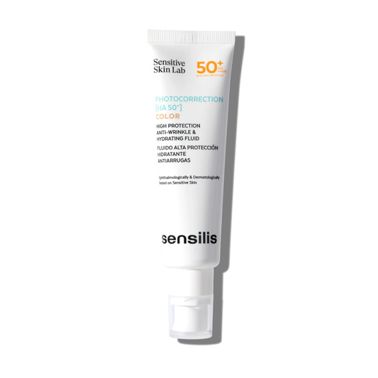 “Sensilis Photocorrection HA 50+ fluide teinté SPF50+ 50ml – soin anti-rides visage et protection solaire, parapharmacie Tunisie laparadulac.com”


