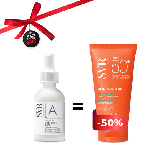 Pack SVR Ampoule A, B ou C + Sun Secure SPF 50+, soin anti-âge et protection solaire, La Para du Lac, parapharmacie en ligne Tunisie