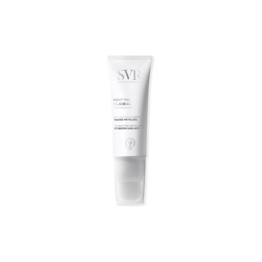 SVR CLAIRIAL Night Peel | Soin Peeling Nuit Anti-Taches & Éclat
Révélez un teint plus uniforme et lumineux avec SVR CLAIRIAL Night Peel. Sa formule enrichie en complexe dépigmentant et acide lactique exfolie en douceur, atténue les taches brunes et booste l’éclat dès la première nuit. Idéal pour tous types de peaux sujettes aux taches pigmentaires.
🛒 Disponible sur laparadulac.com, votre parapharmacie en Tunisie au meilleur prix ! 🚀