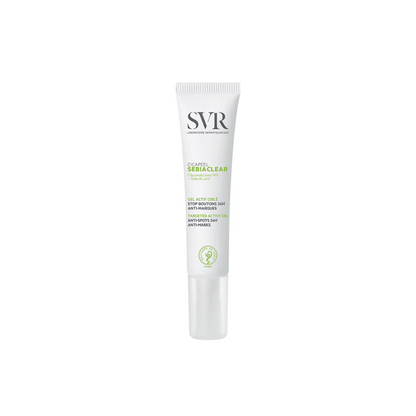 SVR SEBIACLEAR Cicapeel Gel Actif 15 ml – soin local anti-boutons et imperfections, disponible sur laparadulac.com, parapharmacie en ligne en Tunisie.