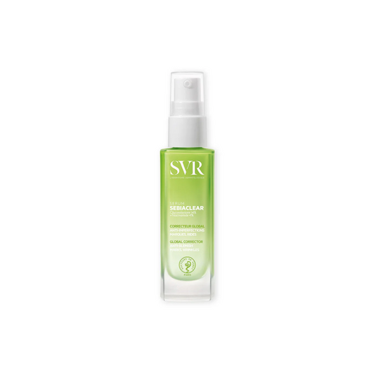 SVR SEBIACLEAR Sérum – soin visage concentré contre boutons, marques et pores dilatés, disponible sur laparadulac.com, parapharmacie en ligne tunisienne.