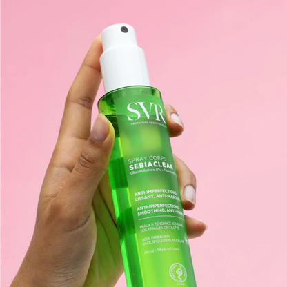SVR Sebiaclear Spray Corps – Soin purifiant anti-boutons pour dos et corps – Disponible sur La Para du Lac, parapharmacie en ligne N°1 en Tunisie.