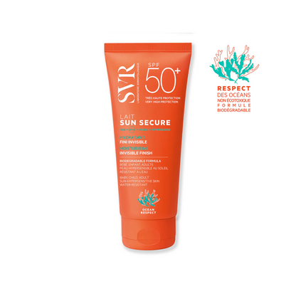 Lait solaire SVR SPF50+ – protection UV haute, hydratation peau. Disponible chez La Para du Lac, parapharmacie de qualité.